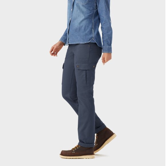 Women's Work Pant from Duluth Trading Co Slim Leg Cargo Pants:  SMALL / NAVY - Picture 4 of 5